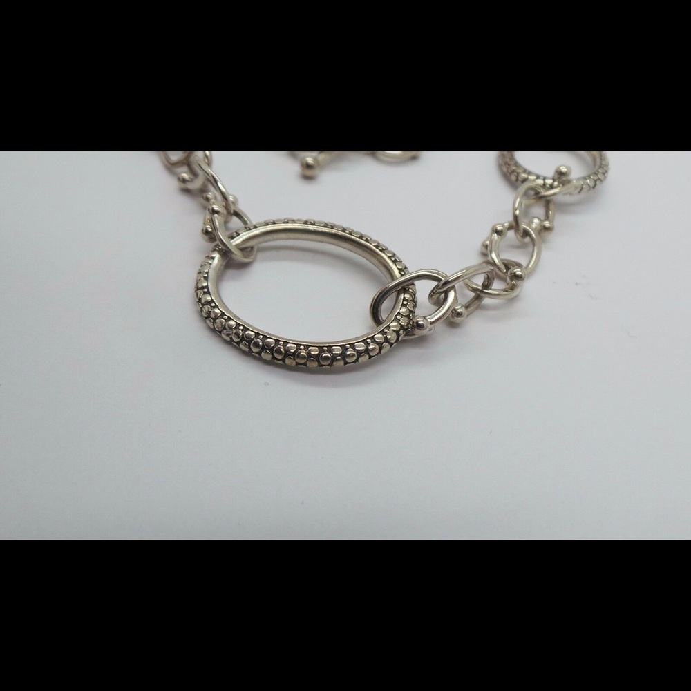 .925 Sterling Silver Toggle Link Chain Necklace - image 4